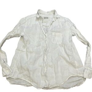 Grayson Womens The Hero Tumbled Linen Button Down Shirt Size Small